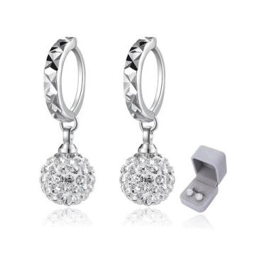 Imagem de Brincos Brincos de prata para mulheres com diamantes austríacos - Ligh