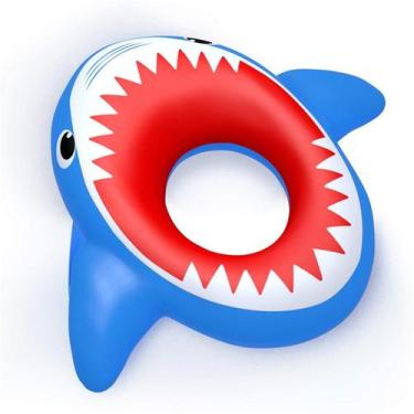 Imagem de Anel inflável da nadada da montagem do tubarão para o brinquedo da pis