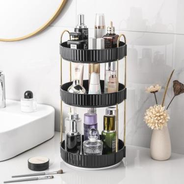 Imagem de Organizador de maquiagem Aveniee 360 Rotating for Vanity Black