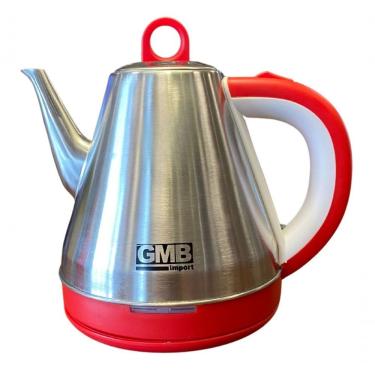 Imagem de Chaleira Tipo Bule Em Aço Inox Elétrica 1,5 Litros Vermelha 220V