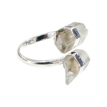 Imagem de Anel Pedra Natural Ponta De Cristal Bruta Ajustável - Equilíbrio Pedra