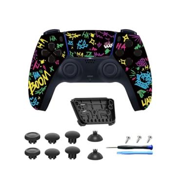 Imagem de CHARM FOCUS Custom Front Shell Compatible with PS5 Controller BDM-010 020 030 040 050 – DIY Faceplate Cover with Touchpad & Analog Joystick Replacement Kit, Chaos Beat