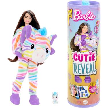 Imagem de Boneca Barbie Cutie Reveal Color Dream Rainbow Zebra com Acc