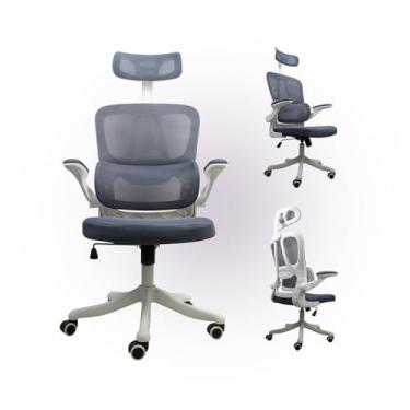 Imagem de Cadeira Ergonômica Office Pro – Design Moderno, Apoio Lombar, Encosto Mesh e Sistema Relax - Branco