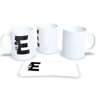 Imagem de Caneca de Porcelana Masculina Letra Inicial do Alfabeto (E)