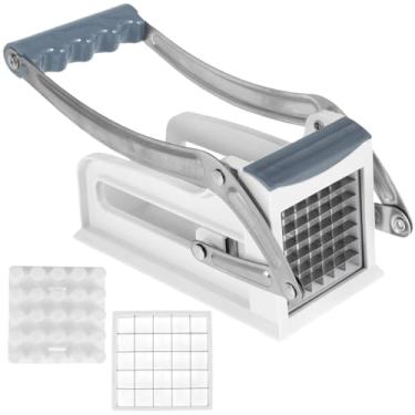 Imagem de Cortador de batata francesa, cortador de batata profissional de aço inoxidável, batata frita de corte rápido com lâminas de 25/49 furos, cortador manual de alimentos, picador de frutas vegetais