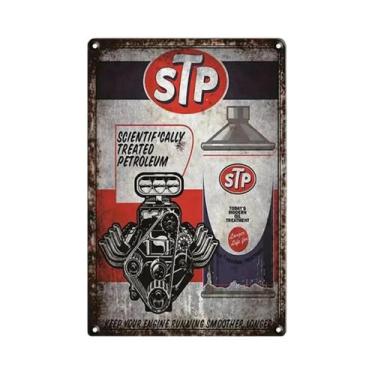 Imagem de Placa De Metal Retrô Vintage Com Tema De Óleo De Motor a Gasolina Para