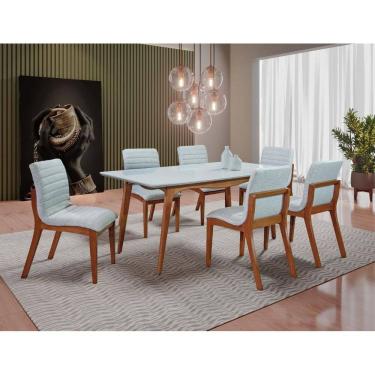 Imagem de Sala de Jantar Completa com 6 Cadeiras Madeira Maciça 1,80x0,90 metros - Petra - Art Salas