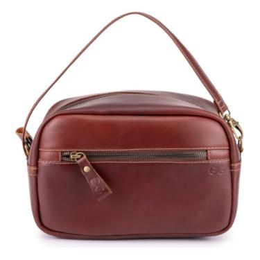 Imagem de Necessaire Frasqueira Mini Bolsa Organizadora Couro Legítimo(Whisky)