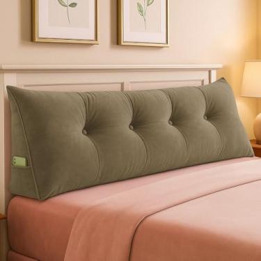 Imagem de Almofada para Cabeceira Mel Travesseiro com Encosto e Apoio para Lombar com Porta Celular, Leitura, Descanso(Marrom,0,90)