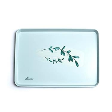 Imagem de Bandeja e prato para servir vegetais, prato retangular de plástico para servir flores, bandeja para lanches, bandeja para café da manhã, decoração elegante de fazenda, travessas de servir, decoração d