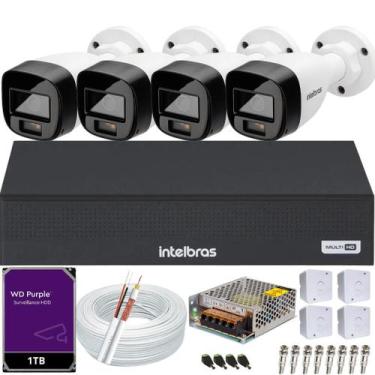 Imagem de Kit 4 Câmeras Intelbras Full Color vhd 1120b Dvr 4ch Full Hd 1tb purpl