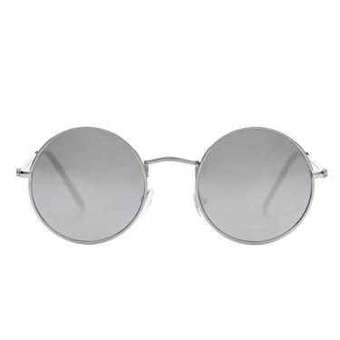 Imagem de VFDHN Óculos de sol redondos steampunk de luxo, masculino e feminino, lentes vermelhas, retrô, pequeno, redondo, de metal (6)