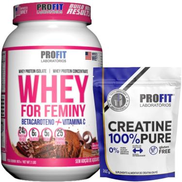 Imagem de WHEY PROTEIN FEMININO 907G l CREATINA PURA MONOHIDRATADA 250G l PROFIT-Unissex