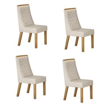 Imagem de Conjunto 4 Cadeiras para Sala de Jantar Dora Palha