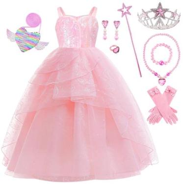 Imagem de Traje de Halloween RuuyiiCoco Pink Witch para meninas de 7 a 8 anos