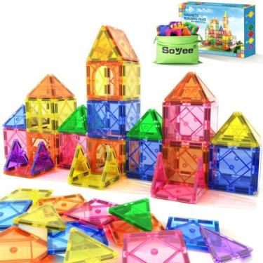 Imagem de Conjunto Magnetic Tiles Beginner Toy Soyee com sensor para crianças de