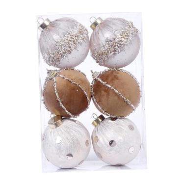 Imagem de oshhni 6x Enfeites de Bola de Natal Enfeites Pendurados Suprimentos para Festas Bola de Árvore de Natal Clássica 3,15 polegadas para Casamento Feriado, Champanhe