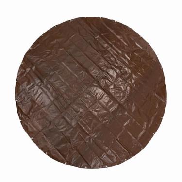 Imagem de GUARD SHIELD Lona redonda impermeável resistente marrom/prata 20 pés capa exterior inflável piscina chão lona de pano para debaixo da piscina