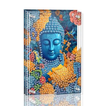 Imagem de Ginfonr Kit de pintura de arte de diamante DIY Acrylayers para adultos, flor Buda 4 camadas acrílico pintura magnética diamante decoração de mesa com efeito de profundidade dinâmica, presente de
