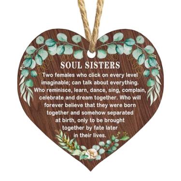 Imagem de Enfeites Sister 2025 Sis Ornamento de Irmãs Grandes Ornamento de Natal para Irmãs Forever Best Sis Ever Material MDF (9,9 x 9,9 cm)