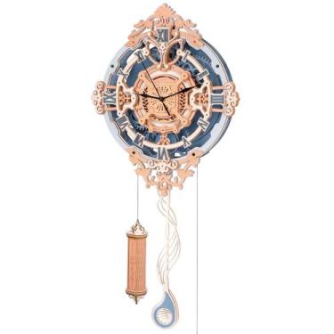 Imagem de Relógio de parede de quebra-cabeça 3D ROKR Relógio de pêndulo de madei