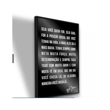 Imagem de Quadro Frase Motivacional Senna com Moldura e Vidro 60x40 - Casa Real 