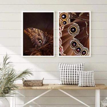 Imagem de Kit 2 Quadros Fotografias Borboletas- Asas 33X24Cm