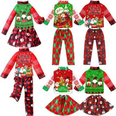 Imagem de Conjunto de roupas de boneca de Natal Newcotte de 8 peças para bonecas