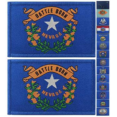 Imagem de JBCD 2 Pack Nevada Flag Patches States Flags Tactical Patch Pride Flag Patch for Clothes Hat Patch Team Military Patch