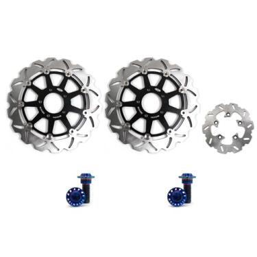Imagem de Arashi Discos de freio dianteiros traseiros rotores com parafusos de montagem para Suzuki GSXR 600 1997-2003 750 1996-2003 1000 2001-2002, TL1000S 1997-2001 TL1000R 1998-2003, Peças de Reposição para