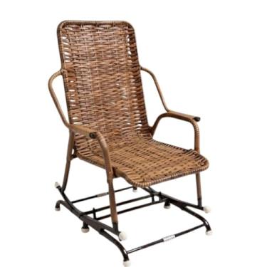 Imagem de Cadeira de Balanço Reclinável em Fibra Sintética com Estrutura de Aço – Conforto e Estilo para Varanda e Jardim