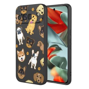 Imagem de HTXWXJC Capa de celular para Google Pixel 9 Pro XL, capa para Google 9 Pro XL GGX8B, GZC4K, GQ57S, à prova de choque, flexível, amortecedora, capa macia de TPU com estampa de cachorro para Google