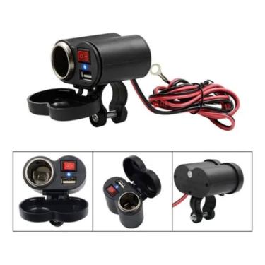 Imagem de Carregador USB e isqueiro para carros e motocicletas 12V