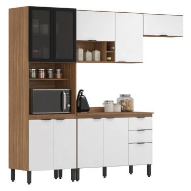 Imagem de Cozinha Modulada Firenze 10 Portas 2 Gavetas Amêndola Touch/branco Demobile Amendola/branco