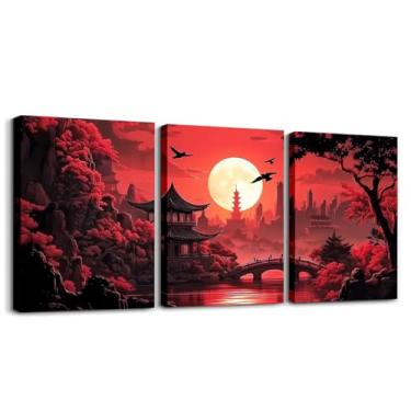 Imagem de jejeloiu Arte de parede em tela emoldurada estilo japonês flores de cerejeira decoração de parede para quarto anime imagens pintura para quarto decoração de escritório japonês Ukiyoe pôsteres arte