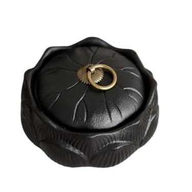 Imagem de Cinzeiro de ervas daninhas cinzeiro de cerâmica retro, cinzeiros de mesa de centro fosco à mão, decoração criativa de lótus, cinzeiro de mesa de escritório, decoração de casa cinzeiros para ciga