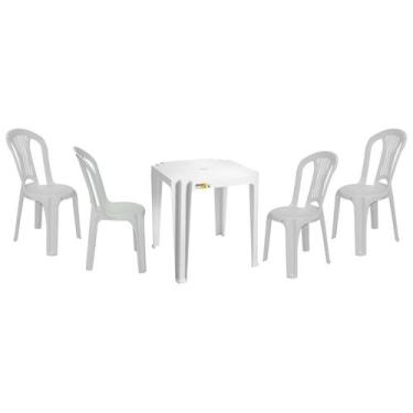 Imagem de Kit Mesa Quadrada Polipropileno Tramontina - Tambaú + Cadeira Atlântid