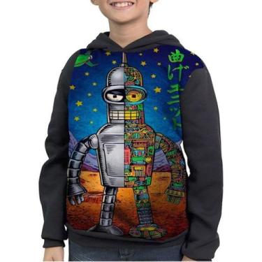 Imagem de Casaco Moletom Infantil Desenho Futurama Bender Rodríguez - smoke, Pre