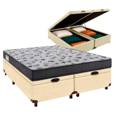 Imagem de Cama Box Bau Blindado Casal + Colchão D33 Iso100 Ortobom