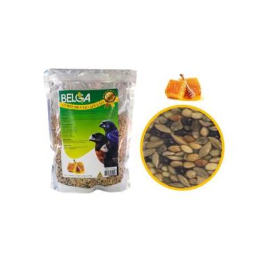Imagem de 1 Ração Mistura Pássaro Curió Bicudo Azulão Mel 500 Gr Belga