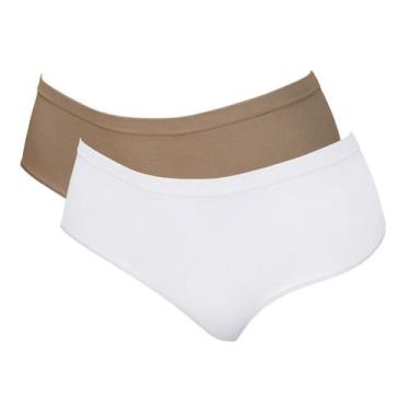 Imagem de Kit 2 Calcinhas Cintura Baixa Hanes 1147 Chocolate/Branco  M, M, Choco