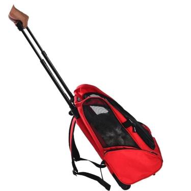 Imagem de Carrinho Bolsa Transporte Cães Gatos Mochila Pet Com Rodinha