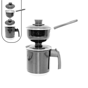 Imagem de Cuscuzeira Preta Individual Em Alumínio Com Cabo