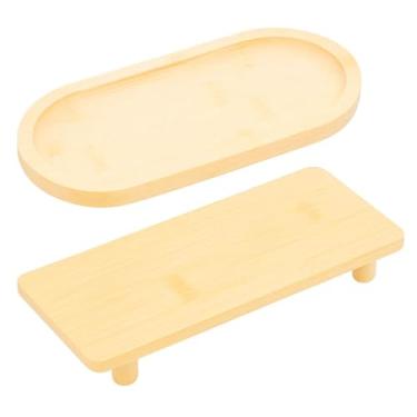 Imagem de Petisqueira Oval e Bandeja Retangular com Pé Petiscos Nature Lyor Bambu 24cm