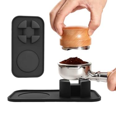 Imagem de KHZSPP Tapete de café expresso com suporte de filtro, tapete de silicone antideslizante, macio e inodoro para casa, cozinha, escritório, bar, fácil de limpar, lavável na lava-louças