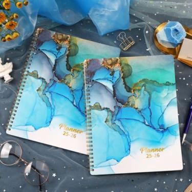 Imagem de Agenda 2025-2026 - 2025-2026, calendário acadêmico, calendário semanal e mensal com abas impressas, capa flexível, encadernação de fio duplo