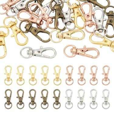 Imagem de 20 peças de fechos giratórios de garra de lagosta para chaveiro, ganchos de metal para porta-chaves, gancho de pressão para fazer bolsas, alça de cinto, cores mistas, 30,5 x 11 x 6 mm
