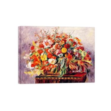 Imagem de Pôster e impressões em tela de flores vintage - reprodução de pintura de arte de parede famosa - cesta de flores - imagens prontas para pendurar tela embrulhada 60 x 80 cm 24 x 31 polegadas