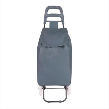 Imagem de Carrinho de Compras Dobrável Colorido com Bolsa Térmica 30kg | Feira, Supermercado e Transporte(Cinza)